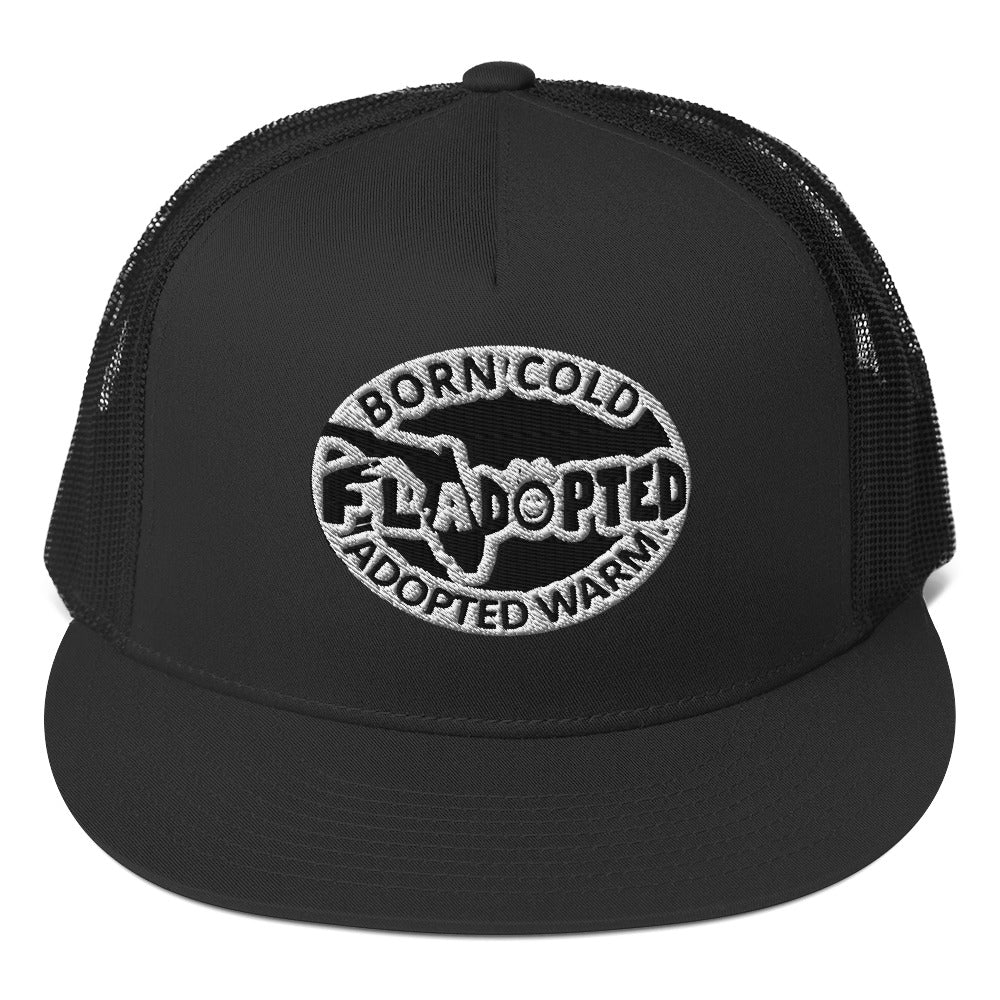 Fladopted Badge White Trucker Cap
