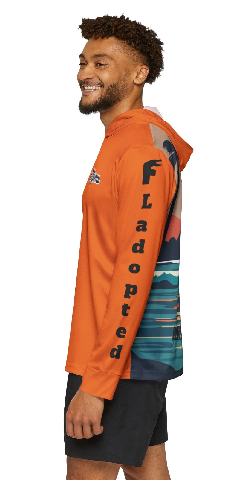 Sunset FLadopted Fishing Men's Lightweight Fish Hoodie (AOP)