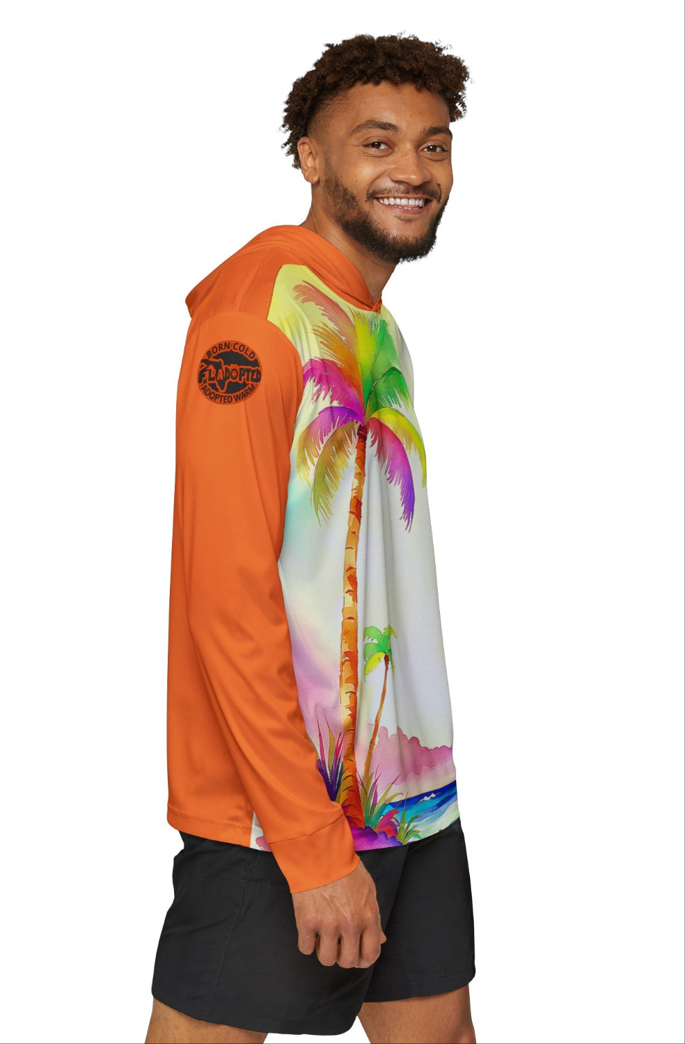 Palm FLadopted Fishing Men's Lightweight Fish Hoodie (AOP)