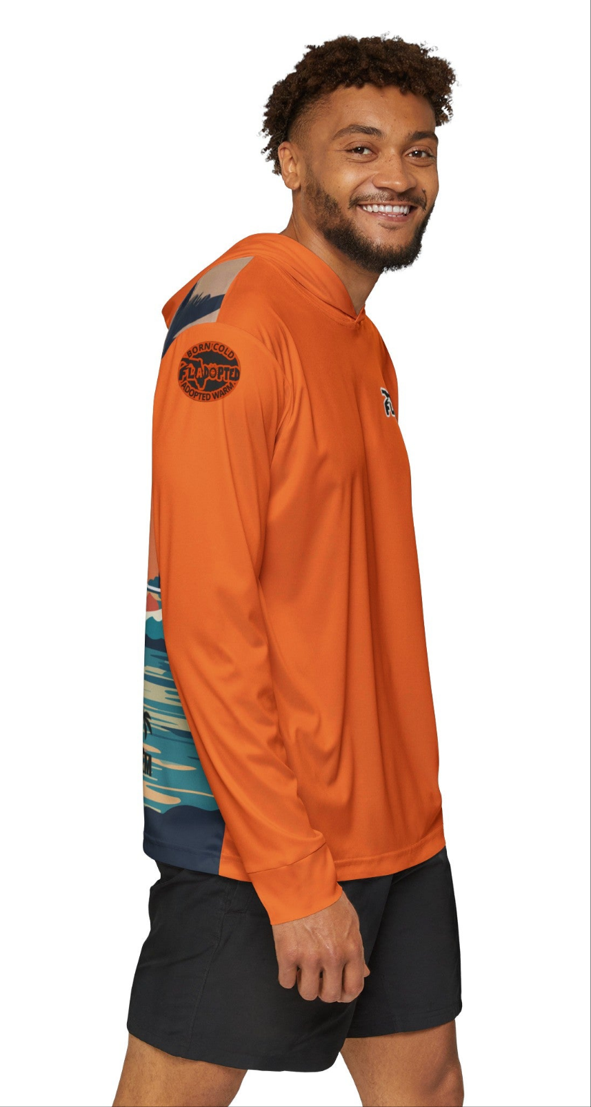 Sunset FLadopted Fishing Men's Lightweight Fish Hoodie (AOP)
