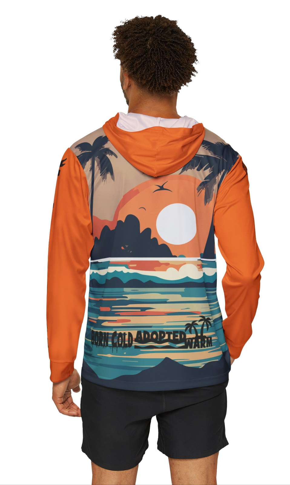 Sunset FLadopted Fishing Men's Lightweight Fish Hoodie (AOP)