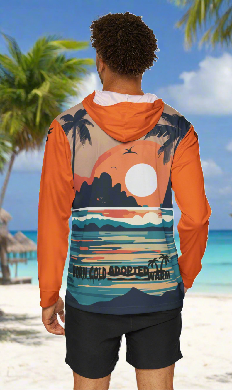 Sunset FLadopted Fishing Men's Lightweight Fish Hoodie (AOP)