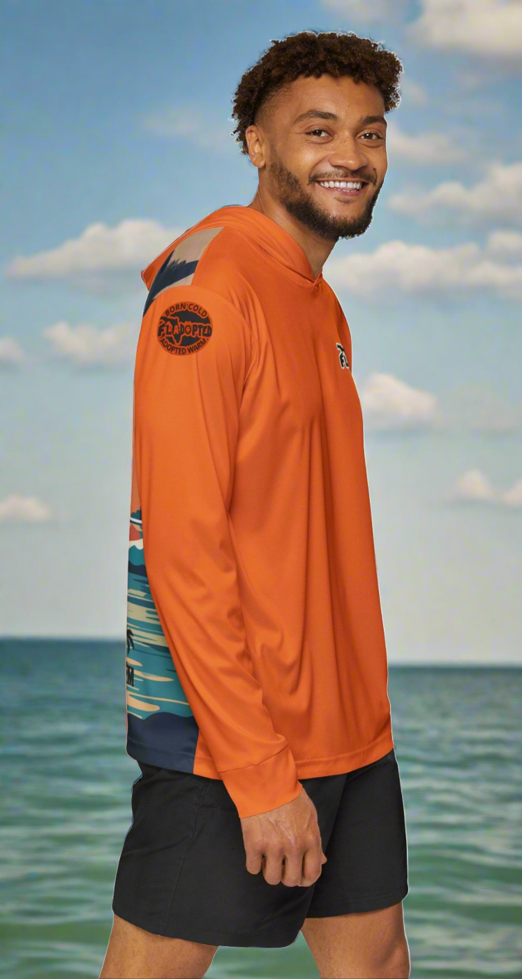 Sunset FLadopted Fishing Men's Lightweight Fish Hoodie (AOP)