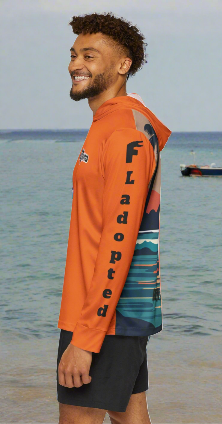 Sunset FLadopted Fishing Men's Lightweight Fish Hoodie (AOP)