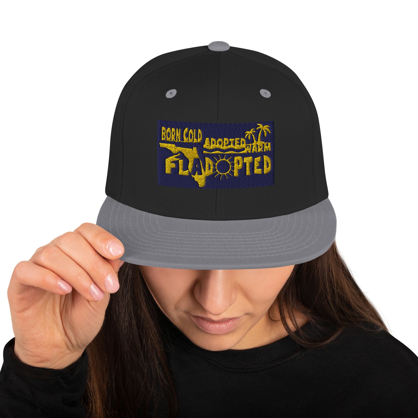 Fladopted Born Cold Adopted Warm Snapback Hat