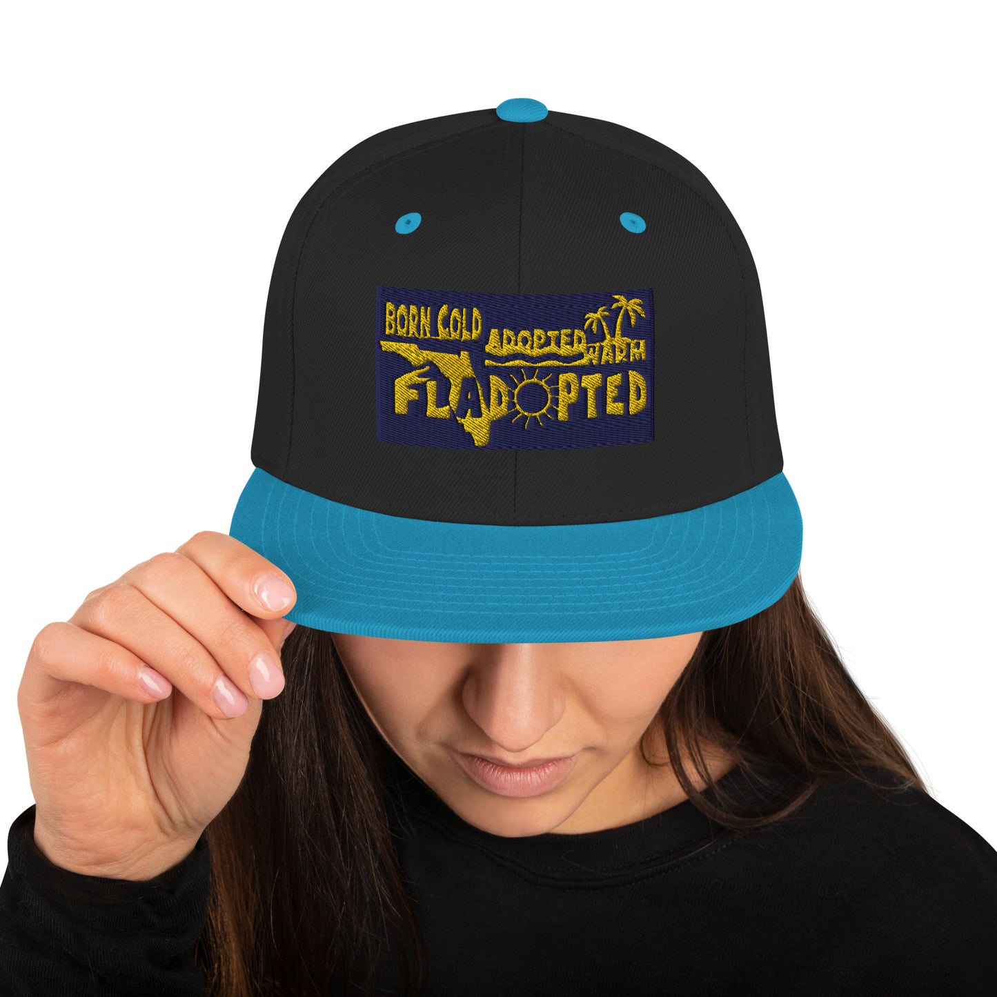 Fladopted Born Cold Adopted Warm Snapback Hat