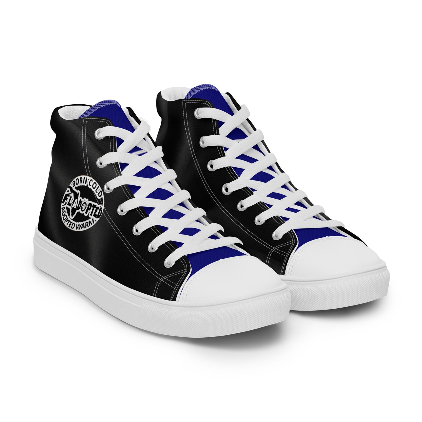 Black FLadopted Men’s high top canvas shoes