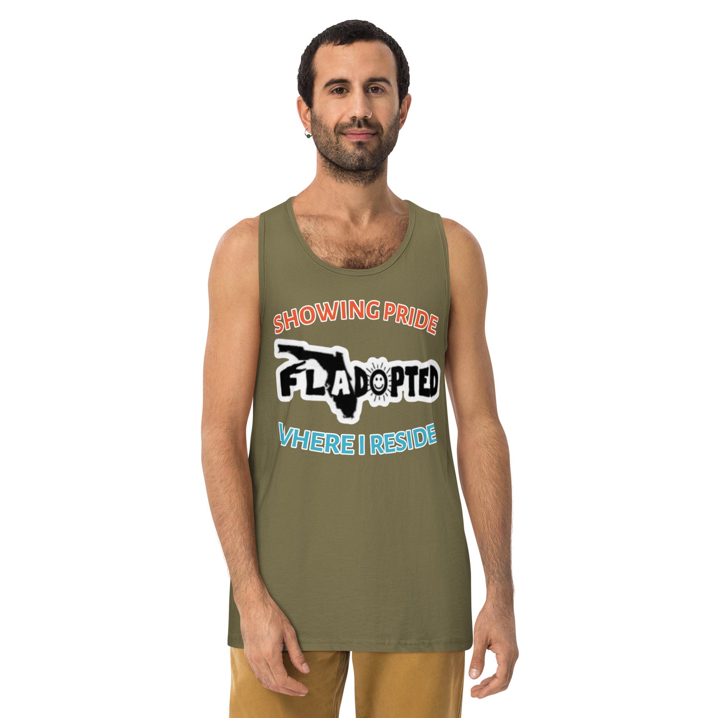 FLadopted Men’s Showing Pride where I Reside premium tank top