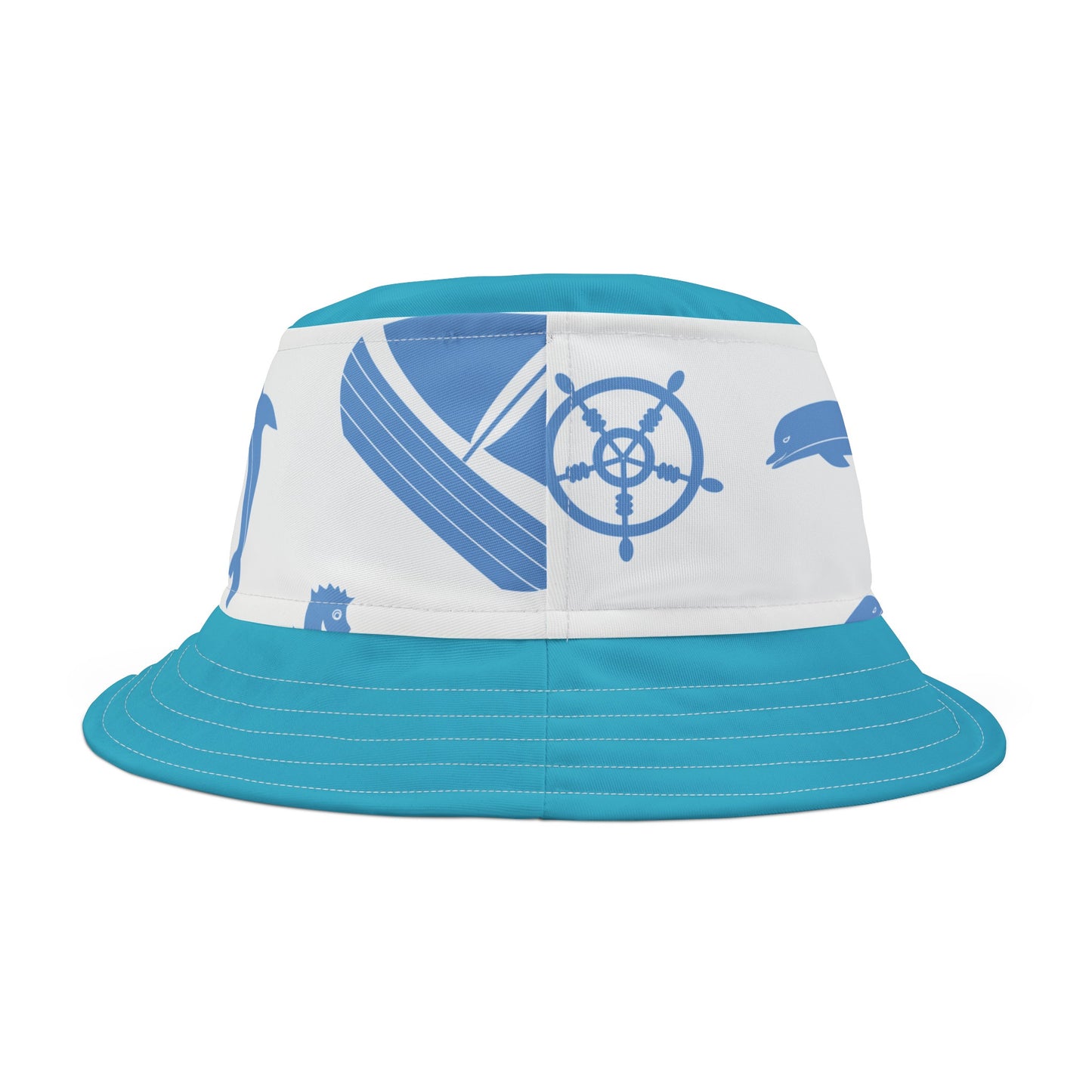 Sea Blue FLadopted Bucket Hat (AOP)