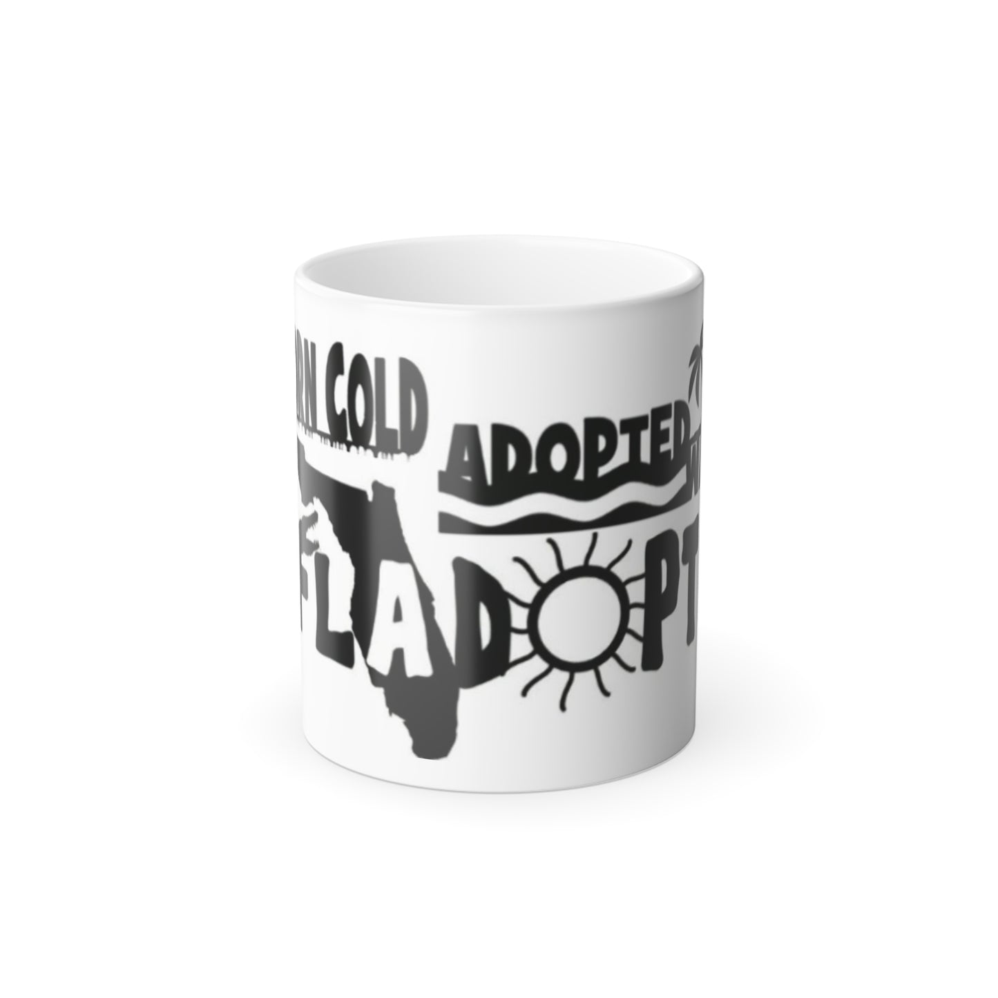 Fladopted Born Cold Adopted Warm Color Morphing Mug, 11oz