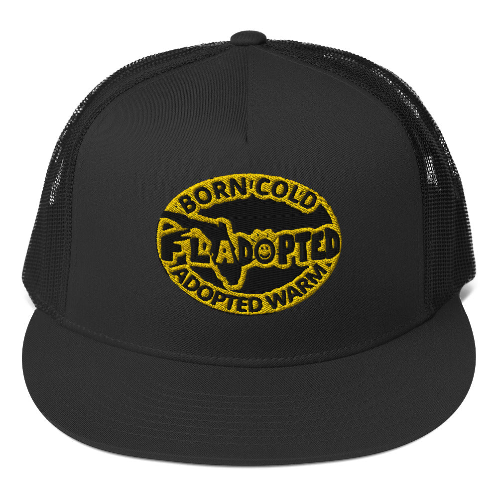 FLadopted Badge Yellow Trucker Cap