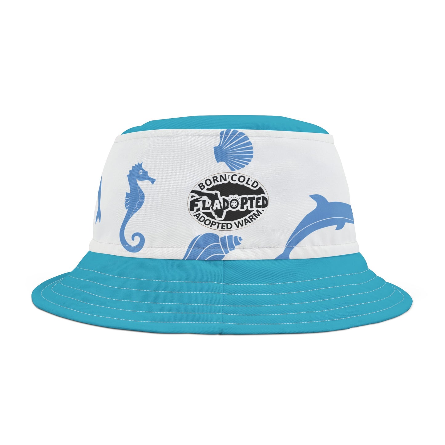 Sea Blue FLadopted Bucket Hat (AOP)