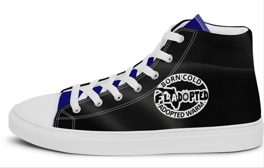 Black FLadopted Men’s high top canvas shoes