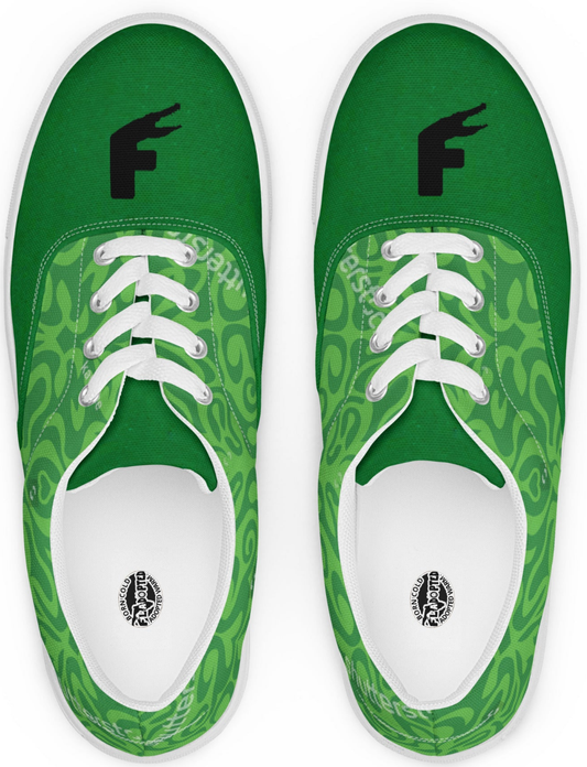 Green Wave FLadopted Women’s lace-up canvas shoes