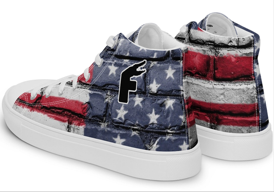 FLadopted Flag Men’s high top canvas shoes