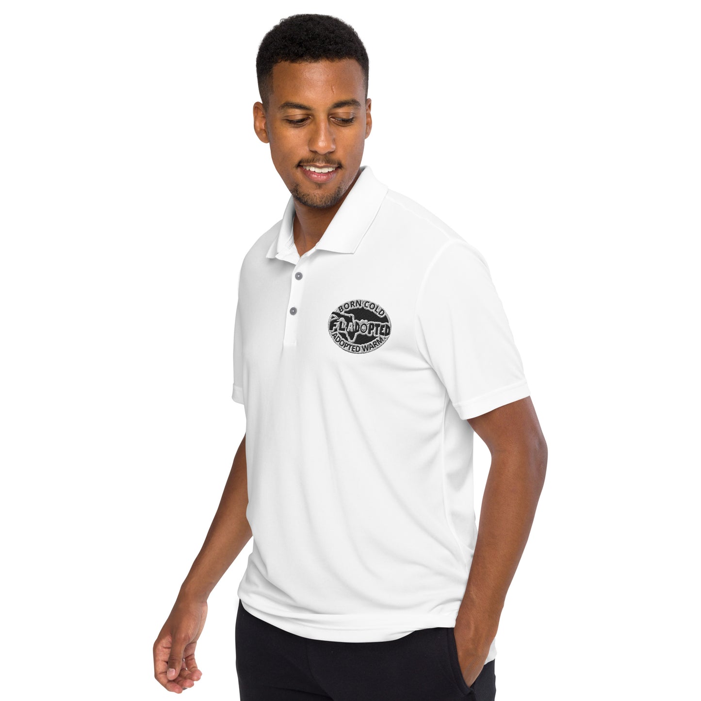 FLadopted White adidas performance polo shirt