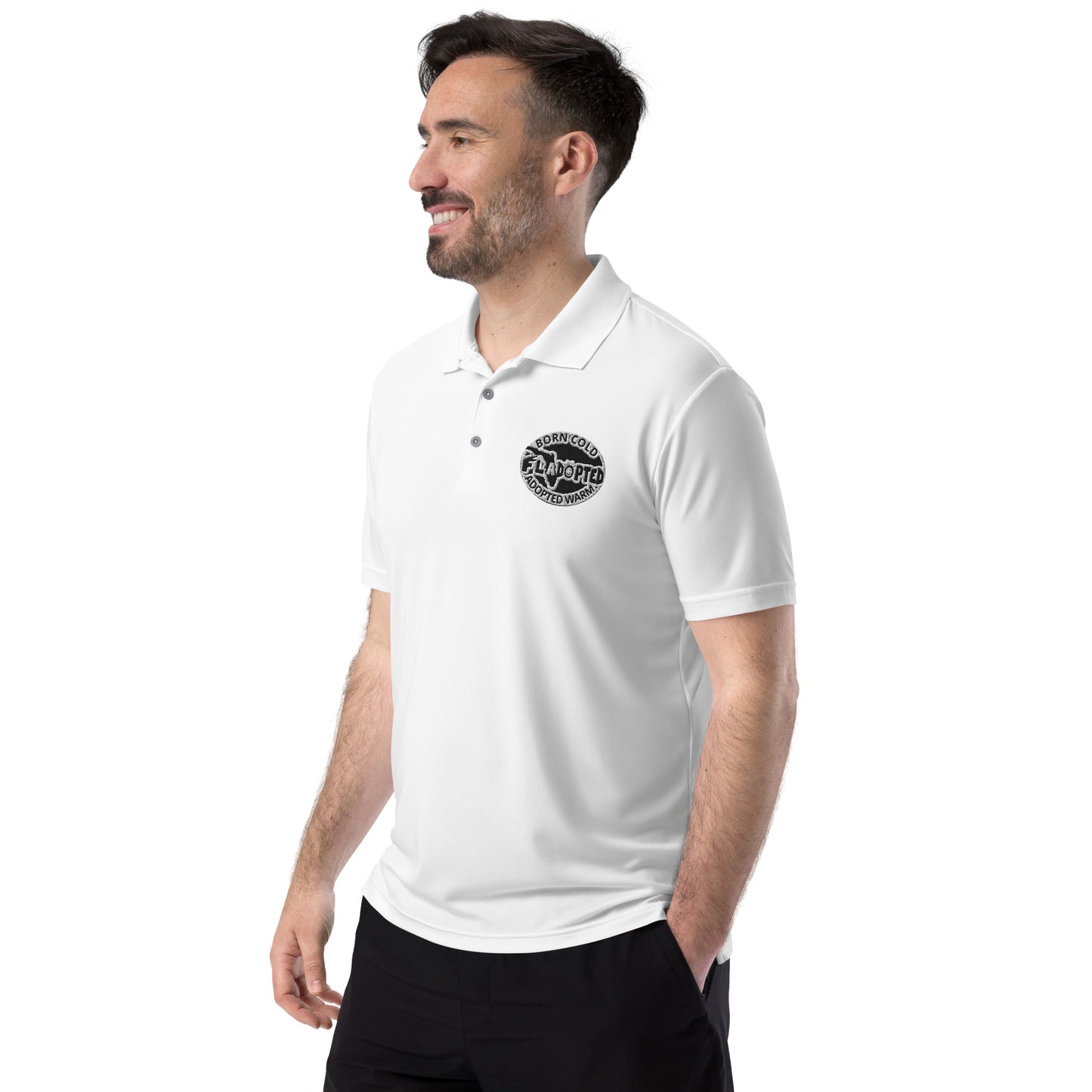 FLadopted White adidas performance polo shirt